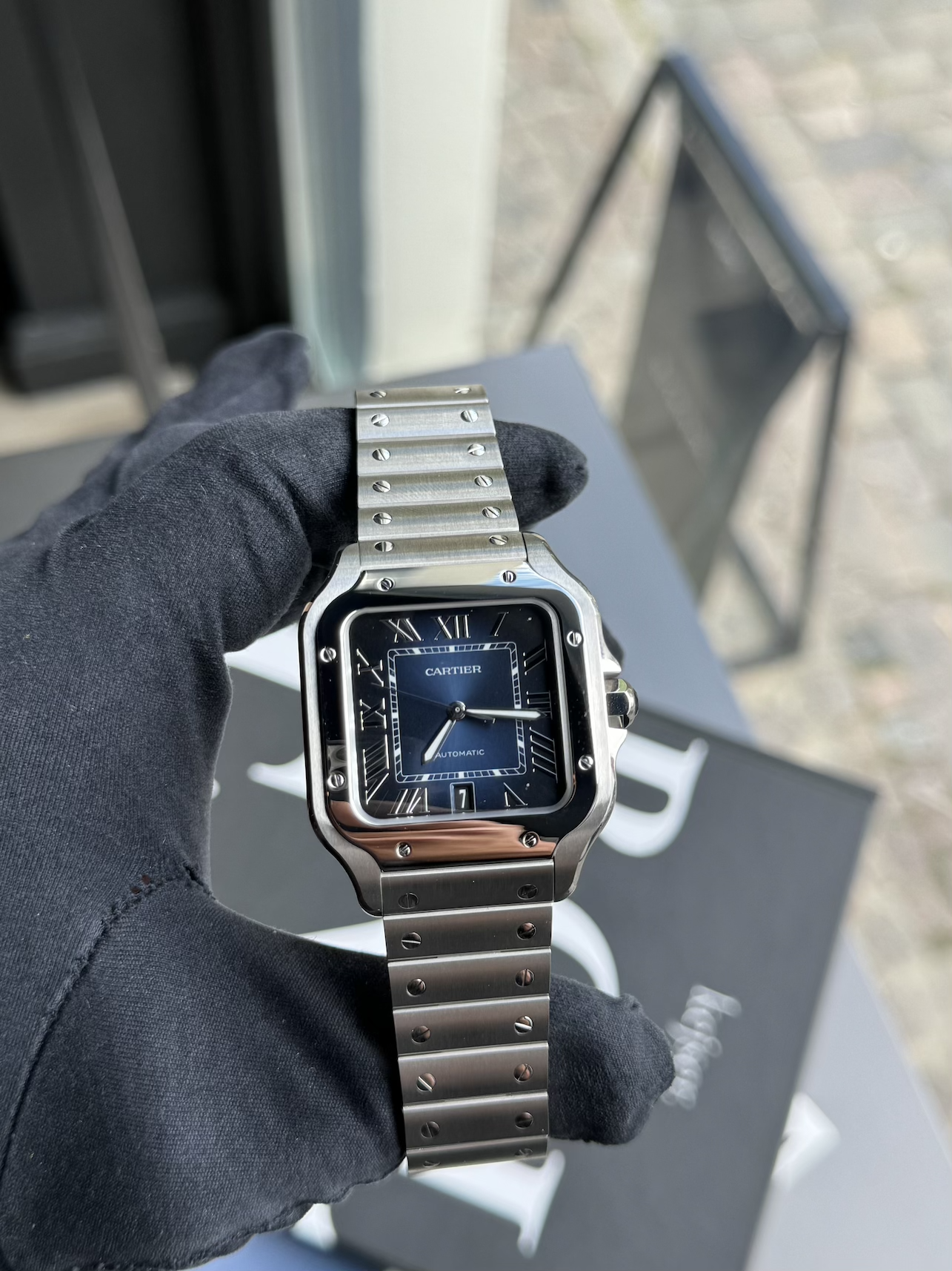 Cartier Santos Blå Large WSSA0030