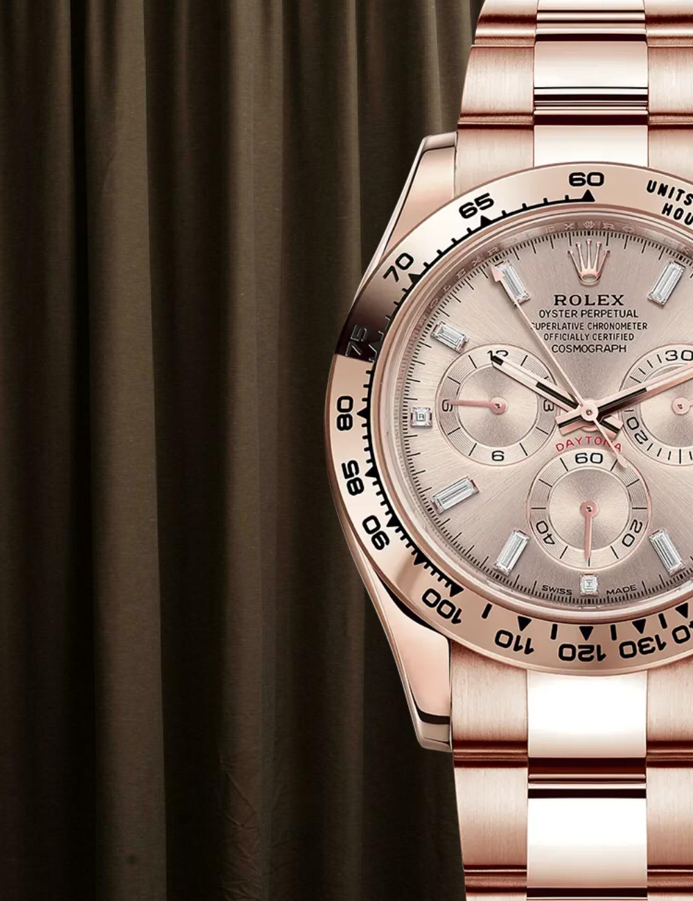 Rolex Daytona 116505 med Sundust Baguette skive hos Kejser Aarhus