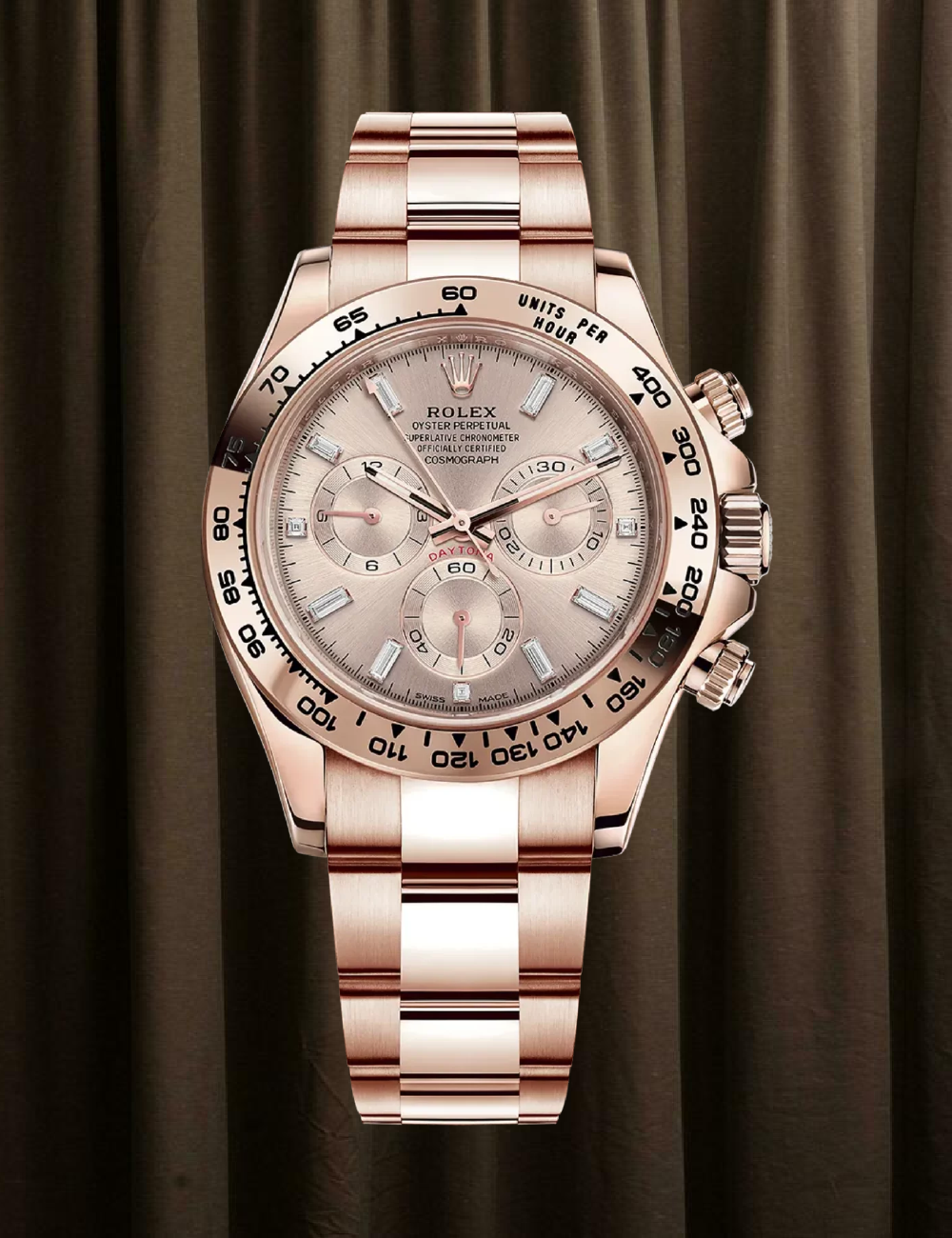 Rolex Daytona 116505 med Sundust Baguette skive hos Kejser Aarhus